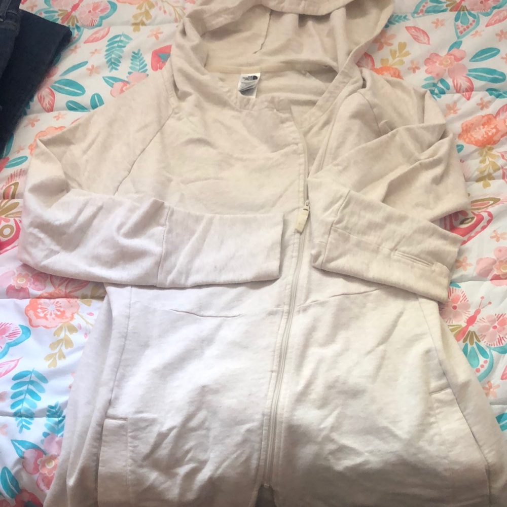 Women’s tan Northface zip hoodie